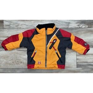 Obermeyer I-Grow Ski Snow Coat Sz 2 Orange Zip Pockets‎ Reflective-MISSING HOOD